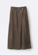 Pleat front chunky cord skirt, Grey brown, webstill