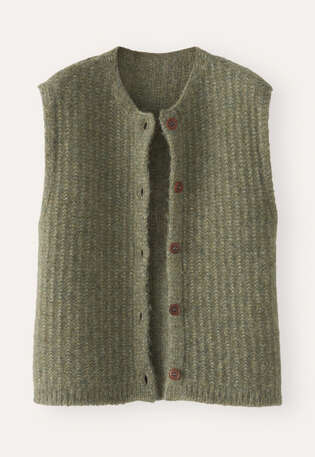 Sleeveless cardigan, Khaki, webstill