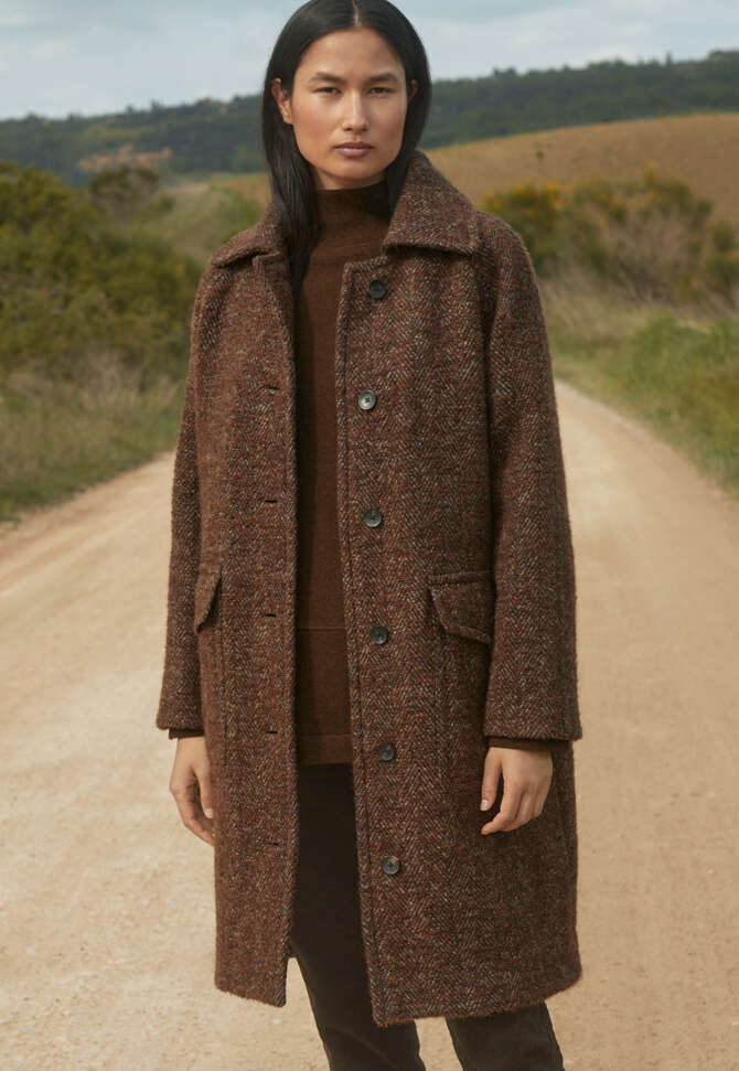 Raglan-sleeve coat, Chocolate, completeTheLook