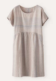Striped dress, Blue natural, webstill