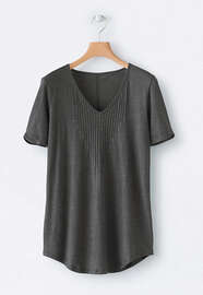 V-neck T-shirt, Charcoal, webstill