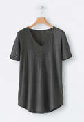 V-neck T-shirt, Charcoal, webstill