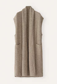 Sleeveless cardigan, Pale mushroom, webstill