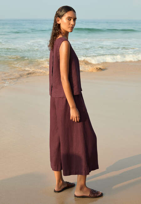 Wide & cropped culottes, Maroon, completeTheLook