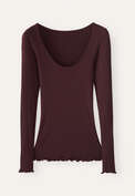 Scoop-neck top, Prune, webstill