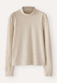Jersey high-neck top, Grey natural, webstill