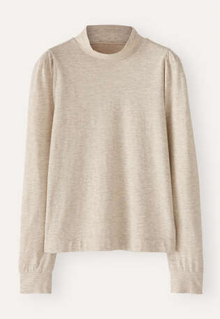 Jersey high-neck top, Grey natural, webstill