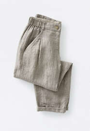 Cropped tapered trousers, M&eacute;lange grey, webstill