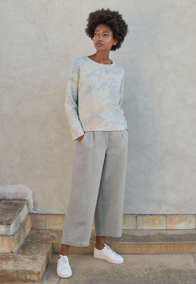 Cropped trousers, Grey ecru, completeTheLook