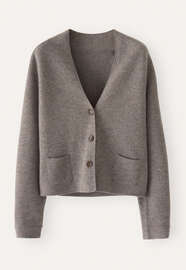 Short knitted jacket, Taupe brown, webstill