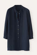Deep side-split shirt, Blue black, webstill