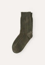 Ribbed socks, Moss, webstill