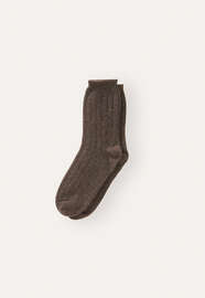 Ribbed socks, Dark brown, webstill