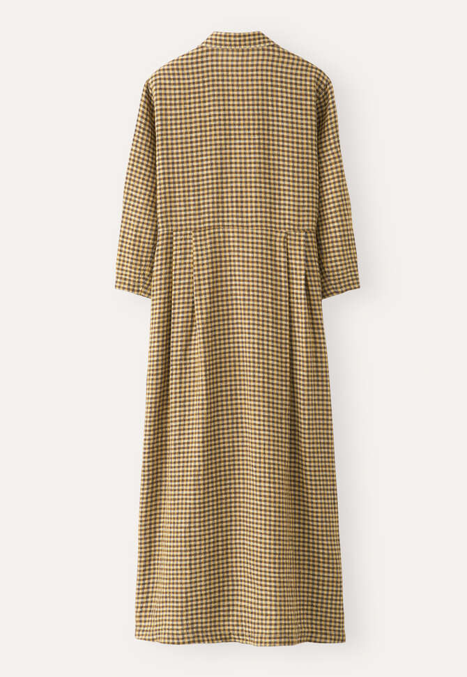 Gingham checked dress, Ochre brown, completeTheLook