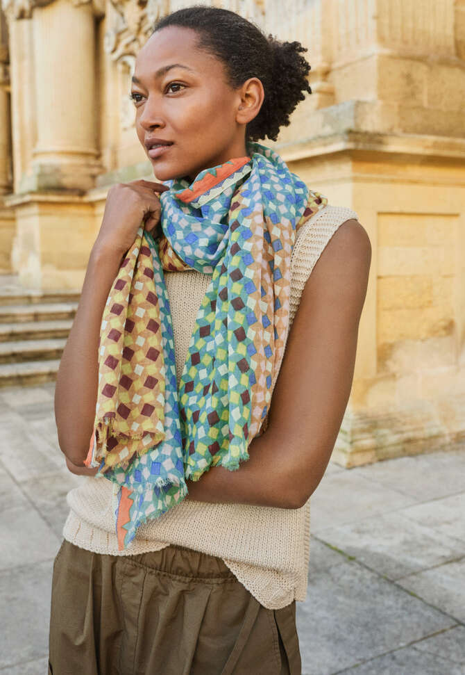 Printed scarf, Agate, completeTheLook