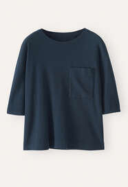 Pocket-detail T-shirt, Dark blue, webstill