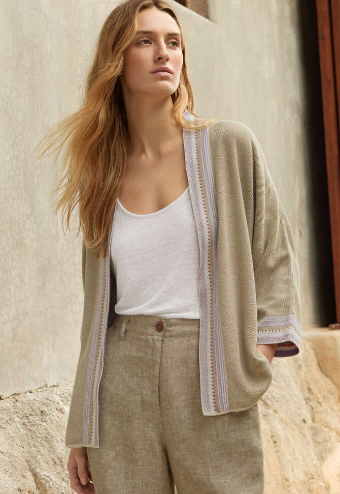 Jacquard cardigan, Pebble, completeTheLook