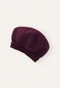 Knitted beret, Aubergine, webstill
