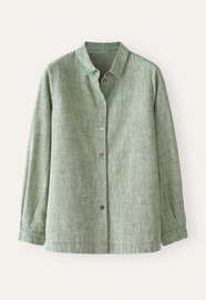 Curved hem overshirt, Soft olive, webstill