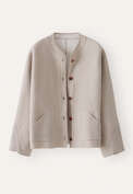 Plaited boiled jacket, Pale stone, webstill