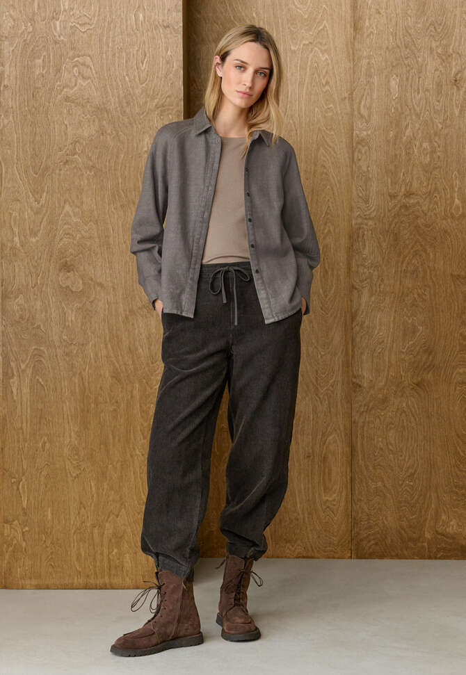 Raglan-sleeve blouse, Soft charcoal, completeTheLook