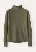 Slim funnel-neck sweater, Dark olive, webstill