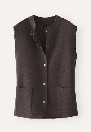 Knitted gilet, Dark brown, webstill