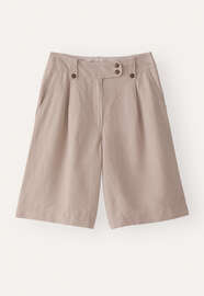 Pleat-front shorts, Mink, webstill