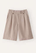 Pleat-front shorts, Mink, webstill