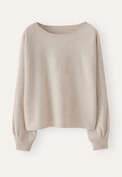 Dolman pleated-sleeve sweater, Ecru fawn, webstill