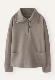 Funnel-neck tunic, Dark stone, webstill