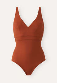 V-neck swimsuit, Burnt sienna, webstill