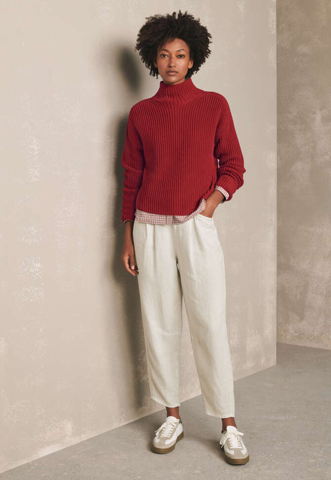 Tapered trousers, Ecru, completeTheLook