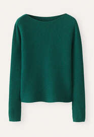 Boat-neck sweater, Dark emerald, webstill
