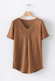 V-neck T-shirt, Tan, webstill