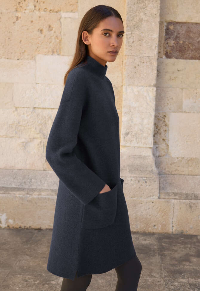 Patch-pocket dress, Blue black, completeTheLook
