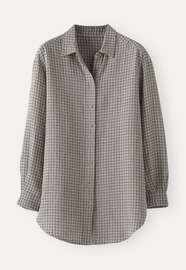 Gingham checked shirt, Mink grey, webstill