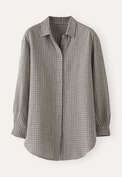 Gingham checked shirt, Mink grey, webstill