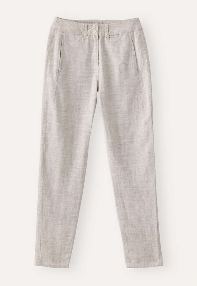 Slim tapered trousers, Ecru grey, completeTheLook