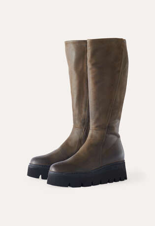 Long boots, Brown khaki, webstill