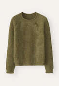 Round-neck ribbed sweater, Olive green, webstill