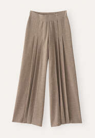 Wide knitted trousers, Pale mushroom, webstill