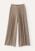 Wide knitted trousers, Pale mushroom, webstill