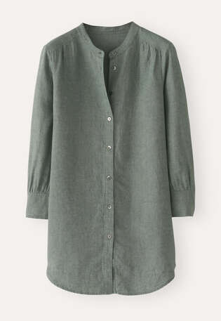 Long curved-hem shirt, Dark bay, webstill