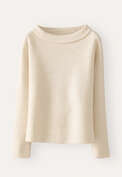 Herringbone-stitch sweater, Pale fawn, webstill