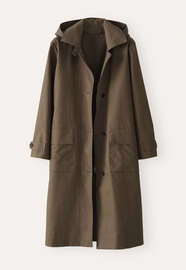 Hooded trench coat, Grey khaki, webstill