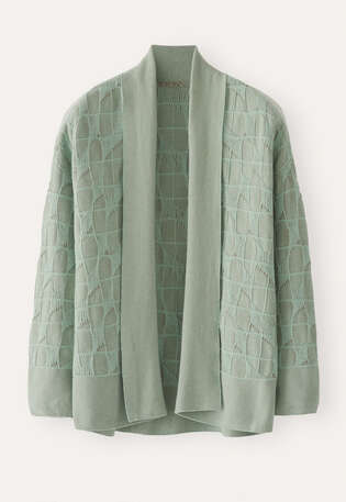 Patterned cardigan, Aqua taupe, webstill