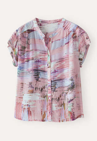 Printed boxy shirt, Pink lavender, webstill
