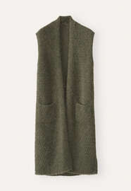 Long open-stitch waistcoat, Moss, webstill