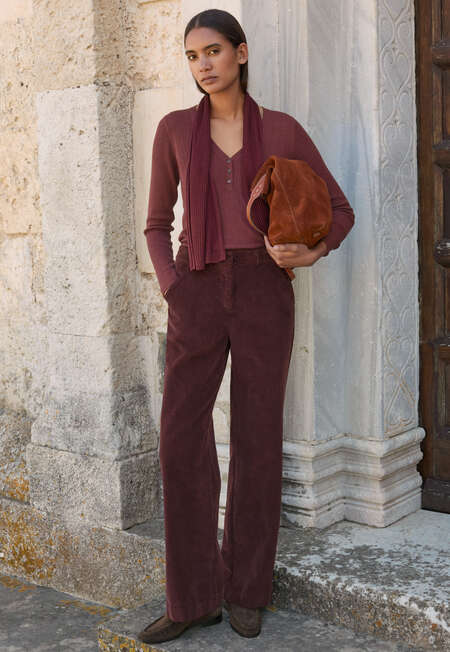 Wide-leg trousers, Port, completeTheLook
